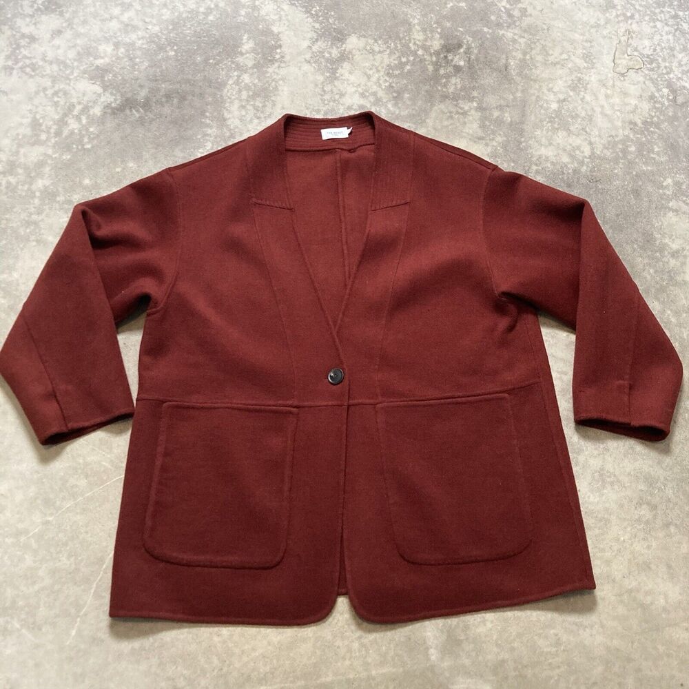 The Reset R Label Coat Womens Large Burgundy Downtown Chestnut Wool Blend
